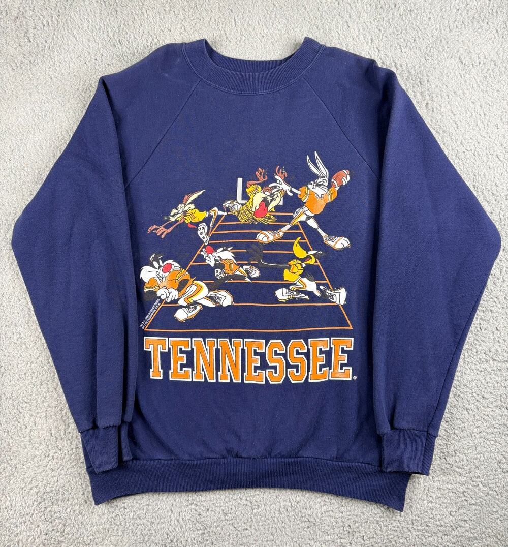 Vintage Hanes Sweatshirt Adult Large Blue University of Tennessee Looney Tunes